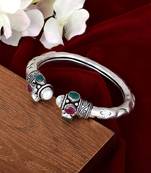 Antique Oxidized Silver Tone Traditional Bangle For Women