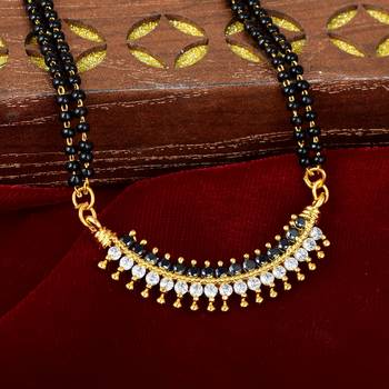Black Stone American Diamond Mangalsutra 2