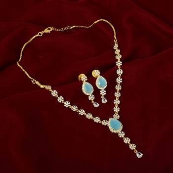 Berylline Firozi Monalisa American Diamond Traditional Necklace Sets For Women 1