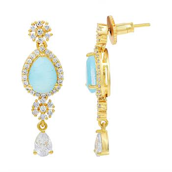 Berylline Firozi Monalisa American Diamond Traditional Necklace Sets For Women 4