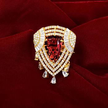 Red Monalisa American Diamond Traditional Ring For Women 1