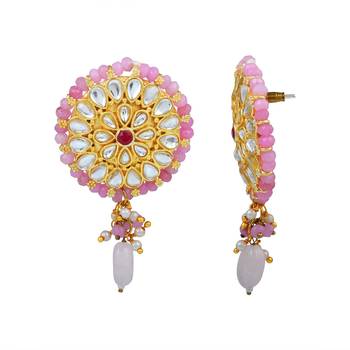 Pink Onyx Beads Traditional Choker Set For Women 3