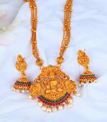 Laxmi Inspired Ruby Green South Indian Temple Jewellery Set