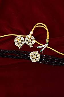 Black Onyx Beaded Traditional Choker Set For Women