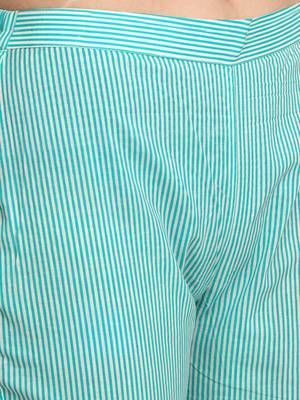 Turquoise printed cotton cotton-kurtis 5