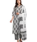 White printed cotton cotton-kurtis