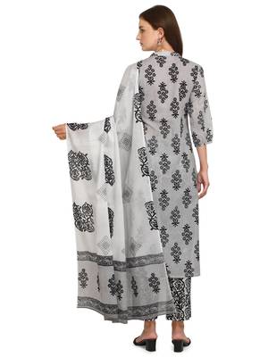 White printed cotton cotton-kurtis 2