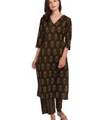 Green printed cotton cotton-kurtis