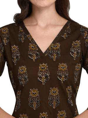 Green printed cotton cotton-kurtis 4