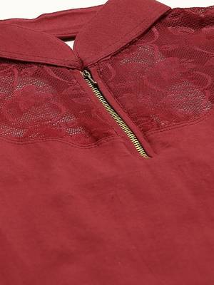 VASTRANAND Women Maroon Solid Stretchable Saree Blouse 2