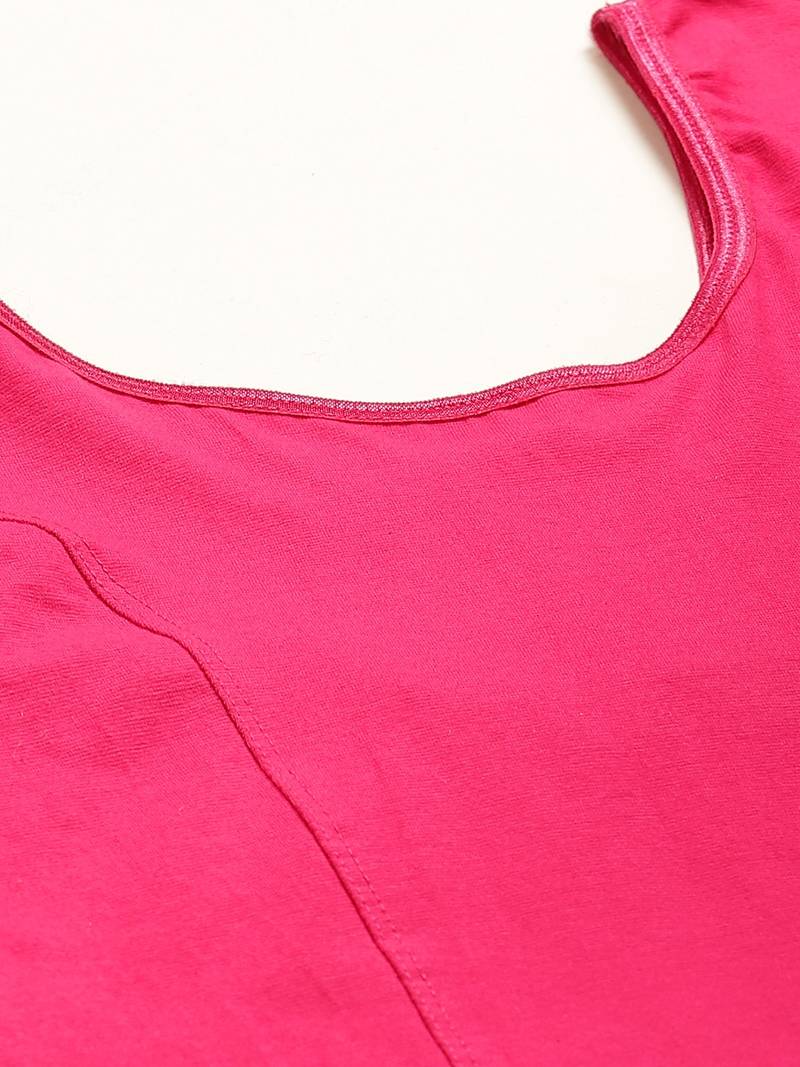 VASTRANAND Women Pink Cotton Solid Stretchable Saree Blouse