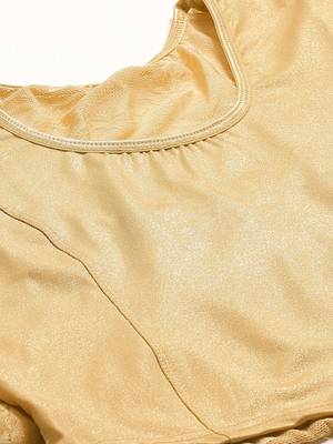 VASTRANAND Women Golden Solid Stretchable Saree Blouse 2
