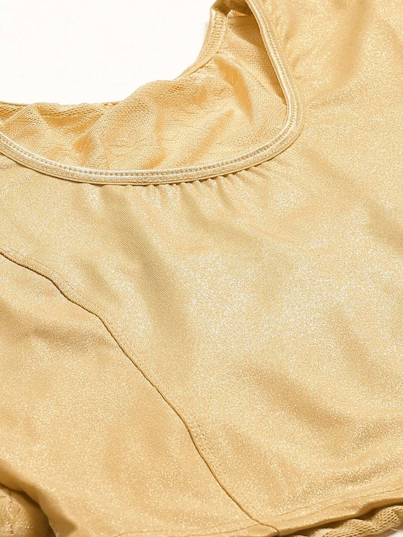 VASTRANAND Women Golden Solid Stretchable Saree Blouse