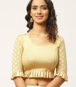 VASTRANAND Women Beige Solid Stretchable Saree Blouse