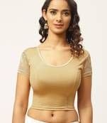 VASTRANAND Women Beige Solid Stretchable Saree Blouse