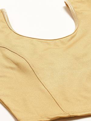 VASTRANAND Women Beige Solid Stretchable Saree Blouse 2