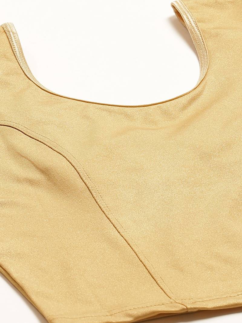 VASTRANAND Women Beige Solid Stretchable Saree Blouse