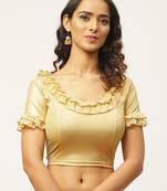 VASTRANAND Women Golden Solid Stretchable Saree Blouse