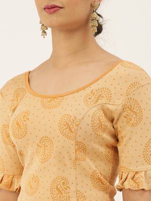 VASTRANAND Women Yellow Printed Stretchable Blouse 2