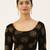 VASTRANAND Women's Black and Orange Printed Stretchable Blouse
