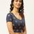 VASTRANAND Women Navy Blue & Golden Gotta Patti Stretchable Saree Blouse
