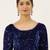 VASTRANAND Women Navy Blue Embellished Sequence Stretchable Velvet Saree Blouse