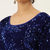 VASTRANAND Women Navy Blue Embellished Sequence Stretchable Velvet Saree Blouse