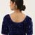 VASTRANAND Women Navy Blue Embellished Sequence Stretchable Velvet Saree Blouse