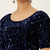 VASTRANAND Women Navy Blue Stretchable Embellished Sequence Velvet Saree Blouse