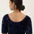 VASTRANAND Women Navy Blue Stretchable Embellished Sequence Velvet Saree Blouse