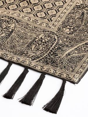 VASTRANAND Black & Gold-Coloured Woven Design Dupatta 3