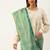 VASTRANAND Teal & Gold-Toned Woven Design Dupatta