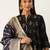 VASTRANAND Navy Blue & Gold-Toned Woven Design Dupatta