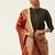VASTRANAND Red & Gold-Coloured Woven Design Dupatta