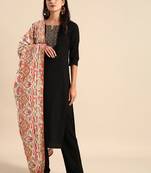 VASTRANAND White & Orange Embroidered Dupatta