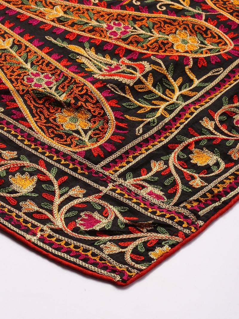 VASTRANAND Multicoloured Embroidered Dupatta