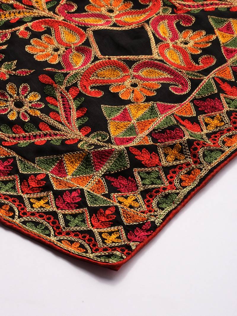 VASTRANAND Multicoloured Embroidered Dupatta