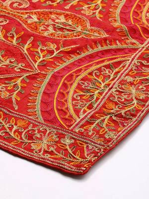 VASTRANAND Red & Orange Embroidered Dupatta 2