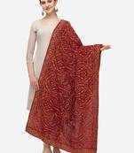 VASTRANAND Maroon & Yellow Ethnic Motifs Embroidered Dupatta