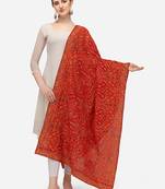 VASTRANAND Red & Gold-Toned Ethnic Motifs Embroidered Dupatta