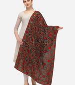 VASTRANAND Black & Blue Ethnic Motifs Embroidered Dupatta with Thread Work