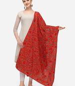 VASTRANAND Red & Blue Ethnic Motifs Embroidered Dupatta with Thread Work