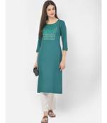 Span Emrald Embroidered Straight Kurta