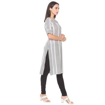 White woven cotton long-kurtis 4