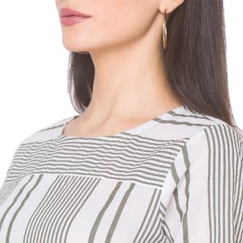 White woven cotton long-kurtis 5