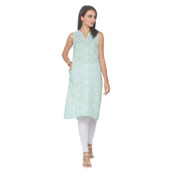 Multicolor printed viscose rayon long-kurtis 2