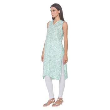 Multicolor printed viscose rayon long-kurtis 4