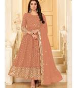 Beige Georgette Anarkali Salwar Kameez