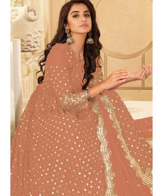 Beige Georgette Anarkali Salwar Kameez 2