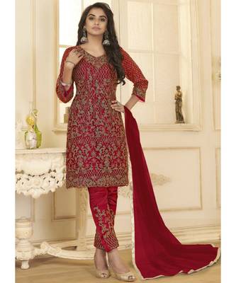 Rani Pink Net Party Wear Salwar Kameez 1